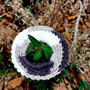 Handmade/crotched ponytail holder or wrist attire.